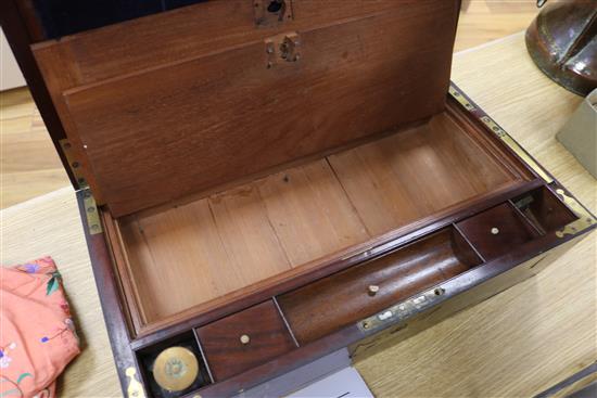 A Regency mahogany brass writing slope